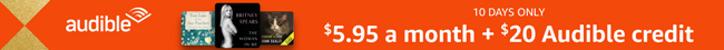 Only $5.95 a month for your first 4 months + $20 credit on Audible