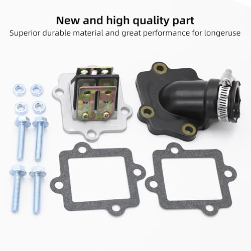 WYYFXY® Membranblock Ansaugstutzen Set Membranblock Dichtung Vergaser Membran Ansaugkrümmer Ersatz mit Befestigungsmutter Schlauchschellen für Yamaha Aerox Polaris Aprilia Agm Cpi Mbk Sachs