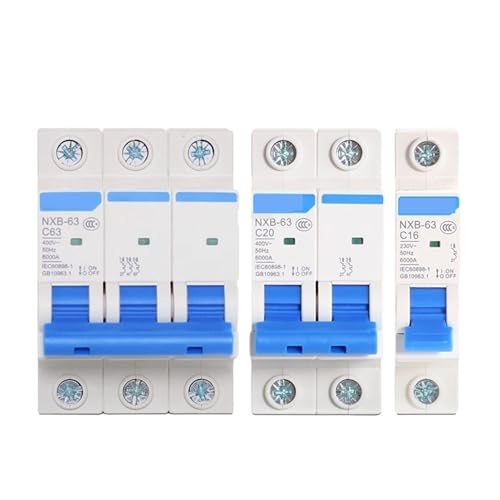 MCB NXB-63 1P 2P 3P 4P AC 230/400V 1A-125A �T�[�L�b�g�u���[�J�[ DIN ���[����t�ƒ�p�G�A�X�C�b�`(3P,6A)