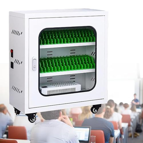 60-Port USB Charging Station Cabinet for Mobile Phones, Rechargeable Phone Storage Locker for Office/Classroom, 20-60 Ports, Secure Charging Solution