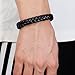 Eigso Unisex Trend Vintage Braided Leather Cuff Bracelet for Men Women Mens Fashion Wristband with Stainless Steel Snapback