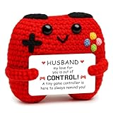 HUKUMA Gehäkelter Gamecontroller, Ich Liebe Dich Geschenke für Ehemann,Romantisches Geschenk Pocket Hug Positive Gamecontroller Plüsch,Lustige Kleines Geschenk für Valentinstag Hochzeit Jahrestag