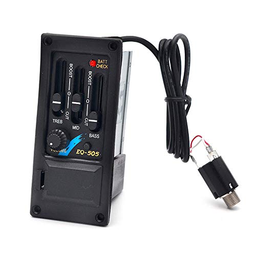 Beilay Left Pickup 3 Band Eq-505 Preamp Amplifier Equalizer Tuner Piezo Pickup For Acoustic Guitars #TOP1