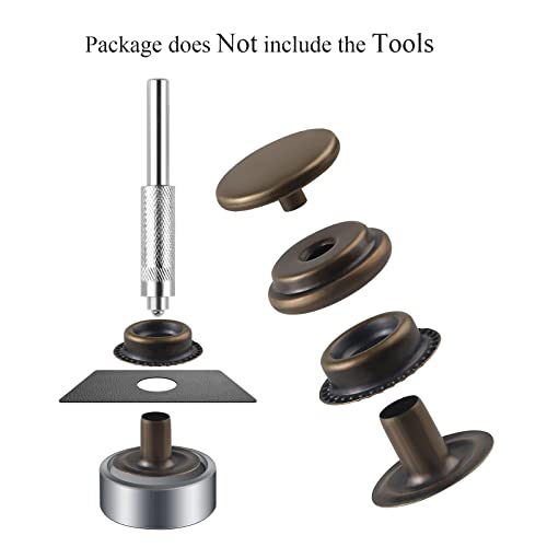200 Pieces (50 Sets) 15Mm Leather Snap And Fastener Kit 5/8 Inches (15Mm) Snap Button For Leather Snaps And Fasteners For Leather Stainless Snaps For Bag, Jeans, Clothes, Fabric (Black+Bronze) #TOP2