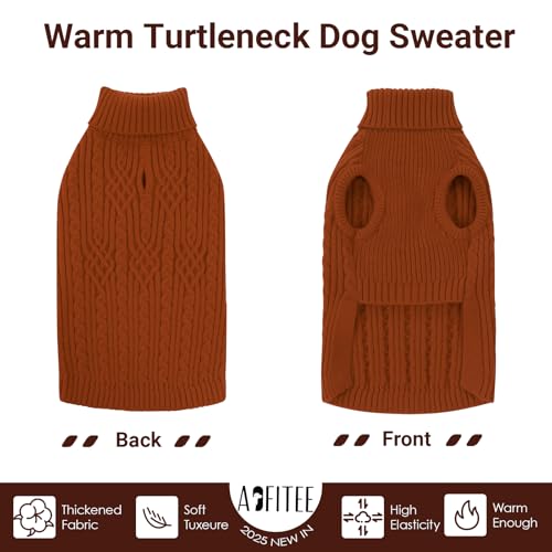 Image of AOFITEE Large Dog Sweater, Warm Christmas Dog Sweaters for Fall Winter