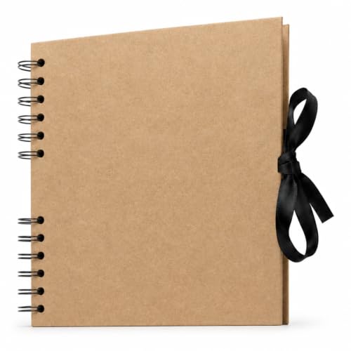 Hawksbill Brown Scrapbook Photo Album 60 Pages 21cmx 21cm Kraft Scrapbook Album Wedding Picture Scrap Book 180gsm Memory Book Ideal for Photos Souvenirs & Memories