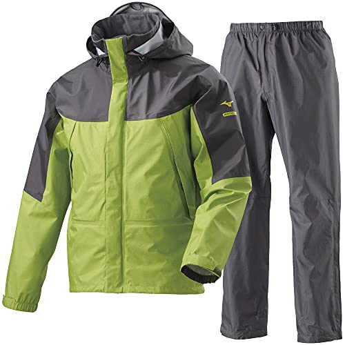 グリーンとグレーのレインウェア