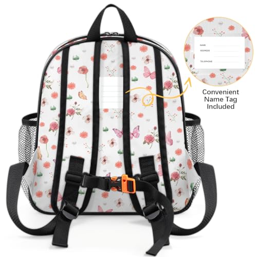 Custom Mini-Backpack for Girls-Kids-Toddler with Initial Name, Personalized Cute Flower Butterfly Mini Schoolbags, Children Kindergarten Preschool Bookbag, for Travel Daypack Nursery Daycare3