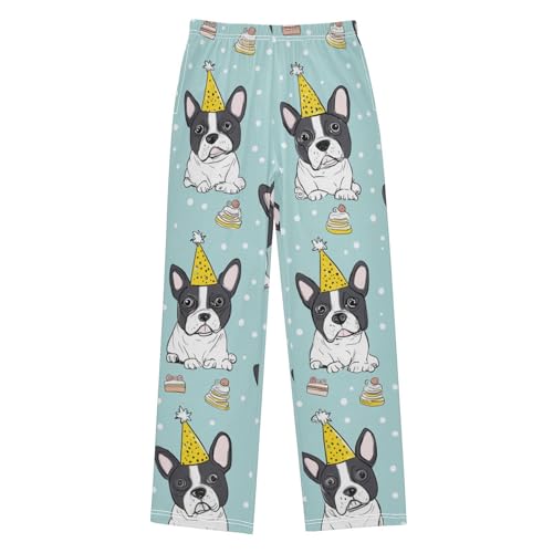 Corgi Dog Birthday Cakes Boys Long Pants Soft Trousers Elastic Waist Kids Lounge Bottoms with Pockets S-XL