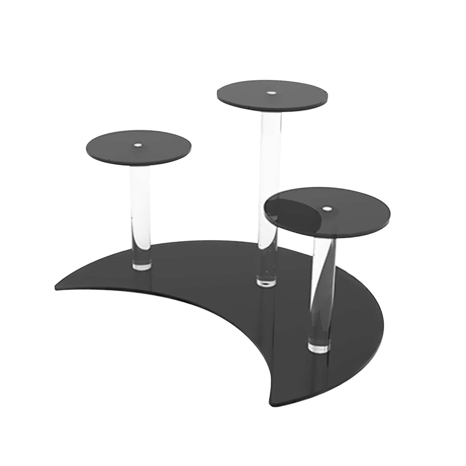 Acryl-Display-Ständer, 3-stöckiger Cupcake-Ständer aus Acryl, Desserthalter, Kuchen-Display, Riser for Cupcakes, Hochzeiten, Babypartys, Gewürzglas-Figur(Black)