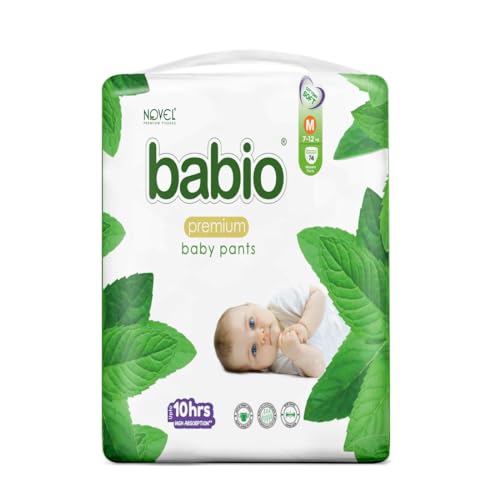 Babio Premiun Baby Diaper Pants with Extra Comfort and Dryness - M (74 Pieces)