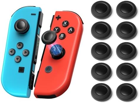 NEWDERY Replacement Joystick Caps Thumb Grips for Nintendo Switch...