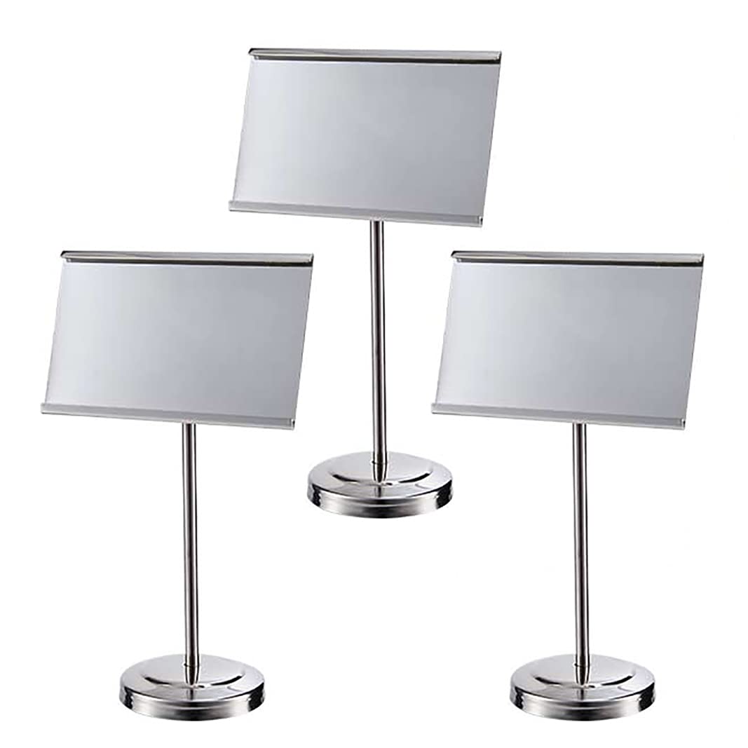 soportes para tarjetas, soportes para números de mesa, soporte de acero inoxidable, varios tamaños plateados, soportes para números de mesa de 4 pulgadas y 6 pulgadas para bodas/4 pulgadas (6 pulgad