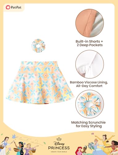Image of Disney Stitch丨Frozen丨Princess丨Minnie Mouse Girls Skirts Inner Pocket Shorts + Scrunchie Athletic Golf Tennis Skorts 2-9Y