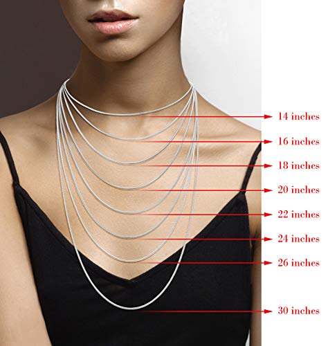 Miabella 925 Sterling Silver Italian 1.5Mm, 2Mm, 2.5Mm Round Snake Chain Necklace For Women Men 14, 16, 18, 20, 22, 24, 26, 30 Inch Made In Italy (22, 1.5Mm) #TOP5