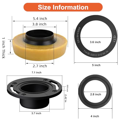 Image of Toilets New Installation or Reinstallation Waste Line for Plumbing Below Floor,Fit for RV 300 /310 /320 RV Toilets, RV Camper Trailer Toilet,4 in 1 Kit