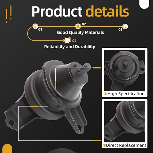 JAVOUKA 5 PCS Engine Motor and Transmission Bracket Kits Compatible with Honda CR-V L4 2.0L 1997 1998 1999 2000 2001, Auto Motor Engine & Trans Mount Sets Replace OE# A6502 A6506 A6520 A6526 A6585 - Thumbnail 4