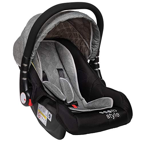 ib style® JUMA 3 in 1 Combi - Kinderwagen + Buggy |incl. Auto stoeltje |incl. Regenhoes |inklapbaar |ZWART/GRIJS - Afbeelding 8