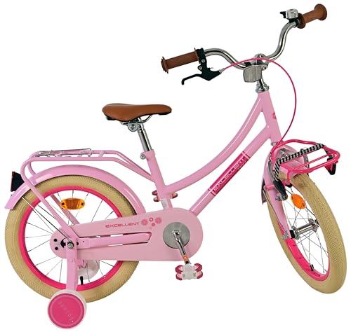 Vélo 16 pouces rose avec porte-bagages avant Volare Excellent Coaster Brake enfant