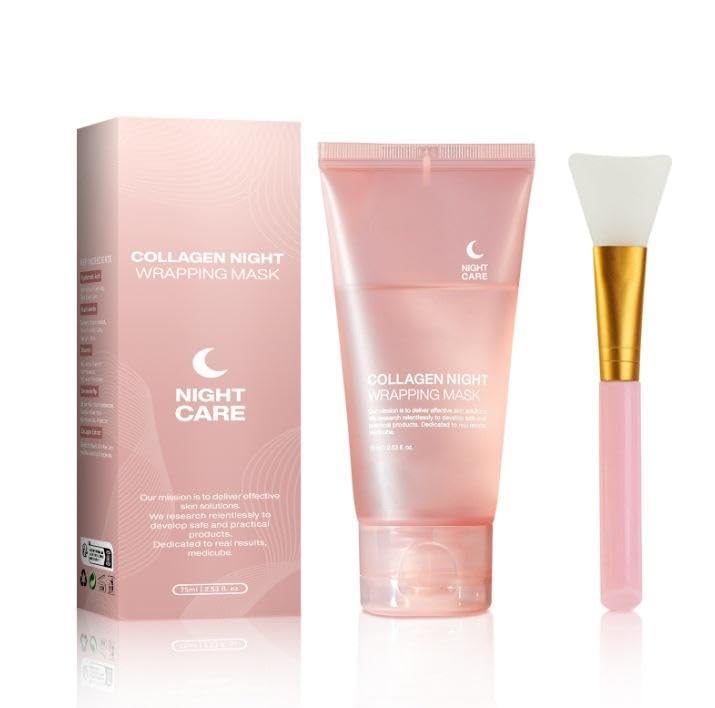 Image of Collagen Night Mask Overnight Peel-Off (Korean Skincare) | Hydration & Elasticity Care for Glowing Skin| Overnight Collagen Face Mask | Peel-Off Wrapping Mask for Firming, Hydration & Radiant Skin
