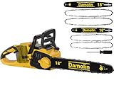 40V(20V*2) 16'+18' 2-IN-1 Brushless Chainsaw Cordless, Electric Powered Chainsaw Compatible with Dewalt Battery with Auto Oiler & Safety Lock Brake, for Tree Trimming Branch Wood Cutting(ONLY TOOL)