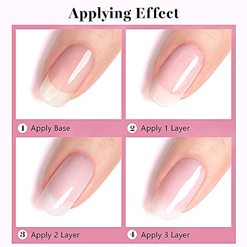 Rarjsm Milky Pink Gel Nail Polish Led Uv Gel Soak Off Transparent Nude Pink Nail Gel Polish Varnish Nail Art Color 15Ml Single Bottle For Diy Home French Manicure #TOP6