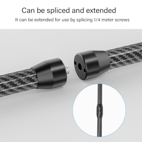 Varilla de extensión de tornillo 1/4 fibra de carbono barra para trípode cámara réflex DSLR 6