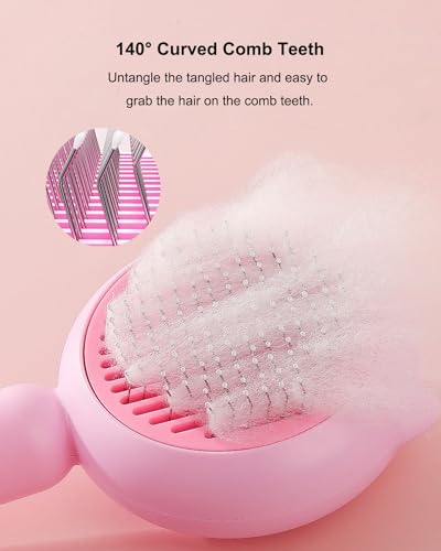 Escova para gatos, Gemnbo Cat Dog Bursh para derramamento com botão de liberação, escova de remoção