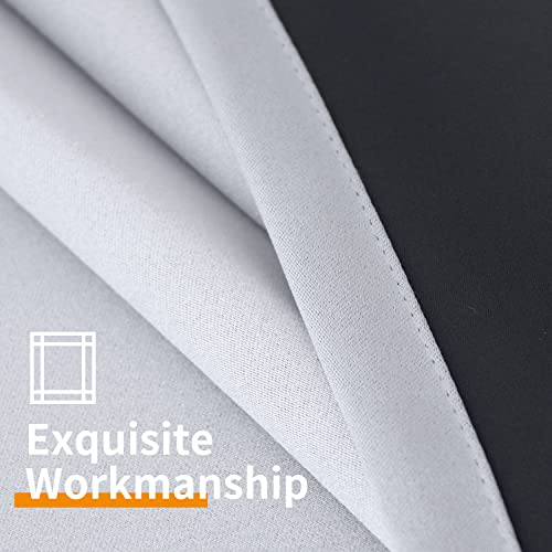 Image of YoungsTex 100% Blackout Curtains 72 Inch Length for Bedroom, Grommet Thermal Insulated Black Out with Black Backing for Living Room Window Room Darkening, Silver White, 2 Panels, 42 x 72 Inch