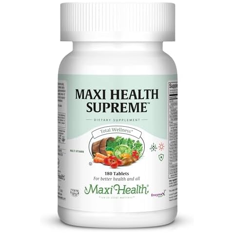Maxi Health Supreme High Potency Multivitamin & Mineral for Wellness, Immune Boost & Antioxidant Defense, Includes Vitamin A, Vitamin C, Vit D and E, Vitamin B12, B6, Biotin, Selenium, Zinc, Inositol… Cover
