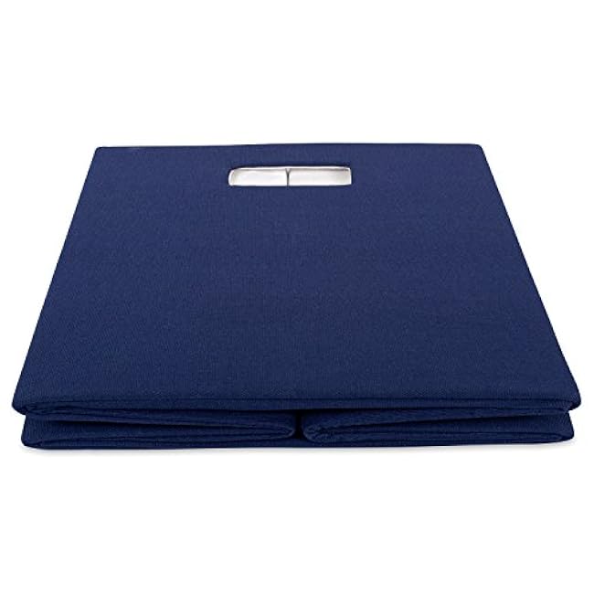 DII Poly-Cube Storage Collection Hard Sided, Collapsible Solid, Large, Nautical Blue