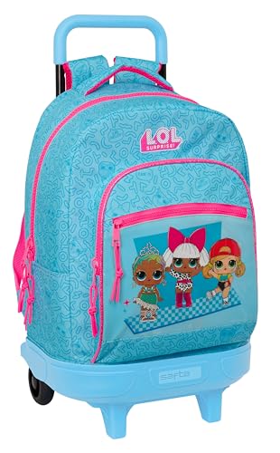 Sac à dos à roulettes LOL Surprise Divas compact bleu pour enfant de tout âge