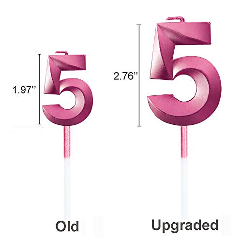 image for Wuianio 2.76'' Extended XXL Large Gold Glitter Happy Birthday Long Num