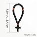 1Pc Handmade Christian 33 Knot Orthodox Greek Omboskoini Prayer Rope Protection Blessing Cross Charm Tassel Car Hanging Charm (Black)
