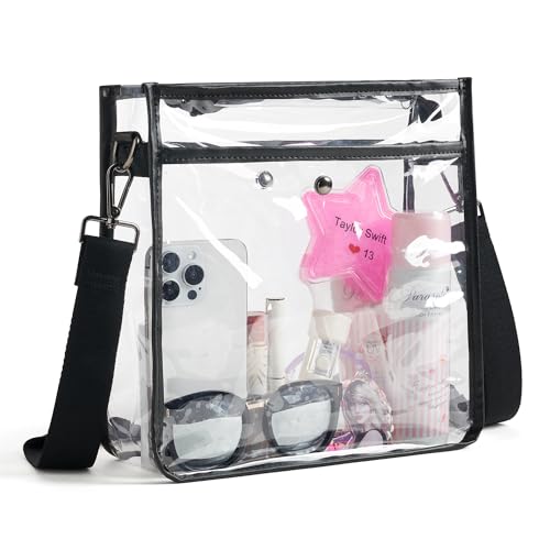 Image of Bluome Clear Bag for Stadium Events 12x12x6, Clear Purses Stadium Bag Crossbody Purses for Concerts Football Games Travel