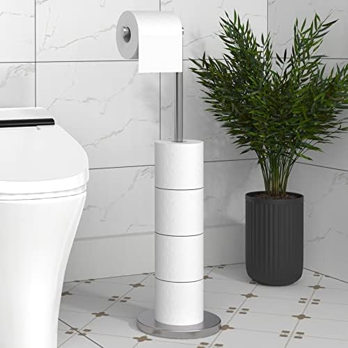 KES Black Toilet Roll Holders Free Standing Toilet Paper Holder Stand Wc Tissue Dispenser With White Marble Base Sus304 Stainless Steel Bph284s1 Bk