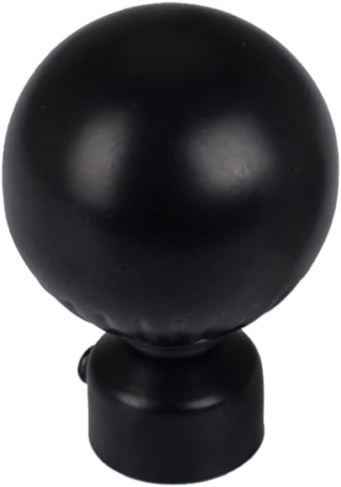 Curtain Rod Ends 1PC / Pack 28mm Dia. Metal Curtain Pole Finials Window Drape Rod Ends Caps 14 Styles Available, A Style Black, 28cm