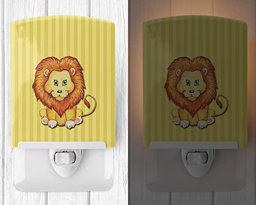 Lámpara de noche de cerámica con diseño de león multicolor miniatura 2