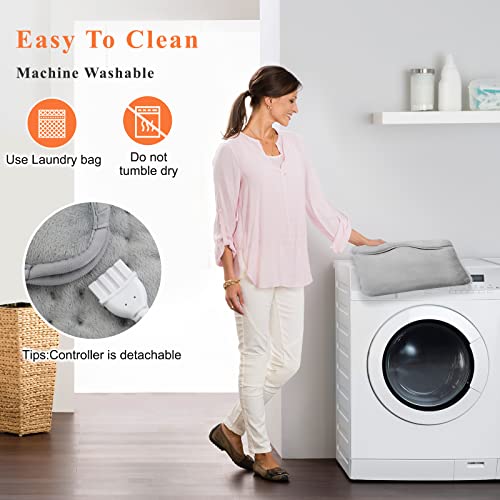 Electric Heated Foot Warmer Double-Side Foot Heating Pad,Ultra Soft Flannel Electric Fast Heating Pad,Auto Shut Off, 6 Temperature 4Timer Setting Foot and Hand Pain Relief Large 16''x16''