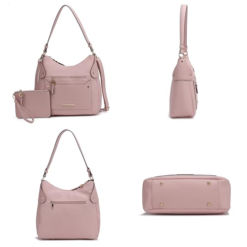 Bolso de hombro MKF Collection para mujer y bolsa de muñeca, juego de bolso de mano de cuero vegano, bolso tote con asa superior por Mia k miniatura 5