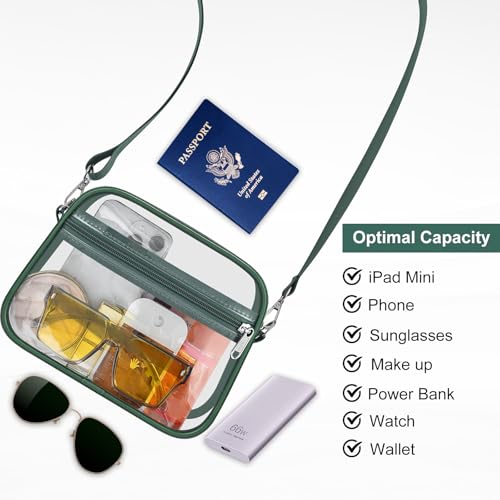 Image of Clear Bag for Stadium Events Clear Sports Fan Handbags Purses with Adjustbale Strap for Concerts Festivals Game Day