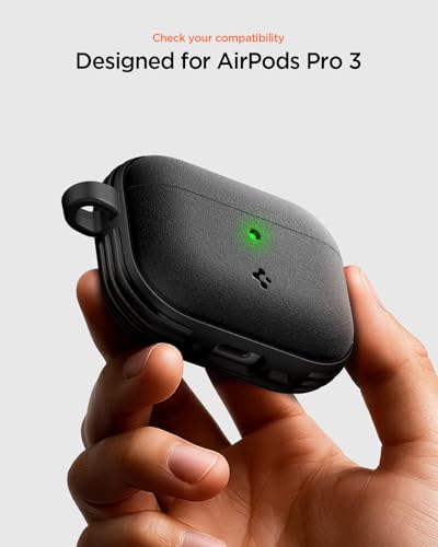 Image of Spigen for AirPods Pro 3 Case, Carabiner Included, Shock-Proof, Light & Compact Cover, (Spigen Vault) - Matte Black