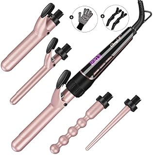5 in 1 Curling Iron Set, inkint Professional Curling Wand With 5 Interchangeable