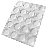 HaftPlus - 20 Stück Elastikpuffer, Anschlagpuffer transparent Ø 12mm, Möbelpuffer selbstklebend, Höhe 3mm, Schutzpuffer Anschlagdämpfer