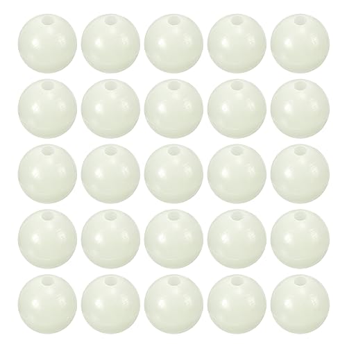 M METERXITY 200 Pcs Glow Fishing Beads - Plastic Luminous Round Soft Bait Egg Lure Rigs Apply to Outdoor Tackle Tool (12mm, White)