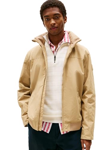 Tommy Hilfiger Men's Lightweight Waterproof Regatta Jacket, Desert Large