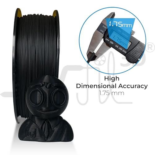 Image of NFIL3D 1KG Net Turbo Finish PLA+ Raven Black 3D Printer Filament | Filaments for 3D Printer| 1.75mm| Accuracy + /- 0.015mm | 1000g 3D Filament, 250g Spool, 350g Packaging Weight (Total Weight 1.6KG)
