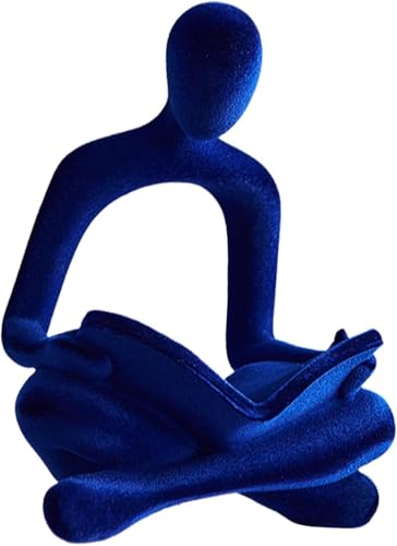Estatua decorativa abstracta de resina azul miniatura 1