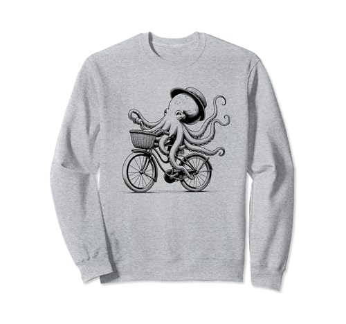 Pulpo en bicicleta divertido para ciclistas amantes del pulpo Sudadera