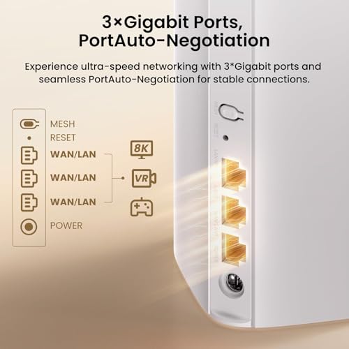 Image of Tenda WiFi 7 Mesh System BE3600 - Dual Band Mesh WiFi System for Home, Covers Up to 4,600 Sq. Ft., Seamless Mesh Network with 3 Gigabit Ports, Supports 160+ Devices, MLO, VPN, 4K QAM, ME3 Pro (2-Pack)
